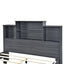 Queen Size Storage Platform Bed Frame with USB Charging - Gray