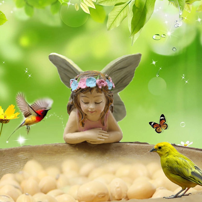 Flower Fairy Bird Feed Ornament Resin Garden Fairy Ornament Bird Feed Ornament - Korvel
