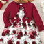 Robe à manches volantées à col rond floral Frill
