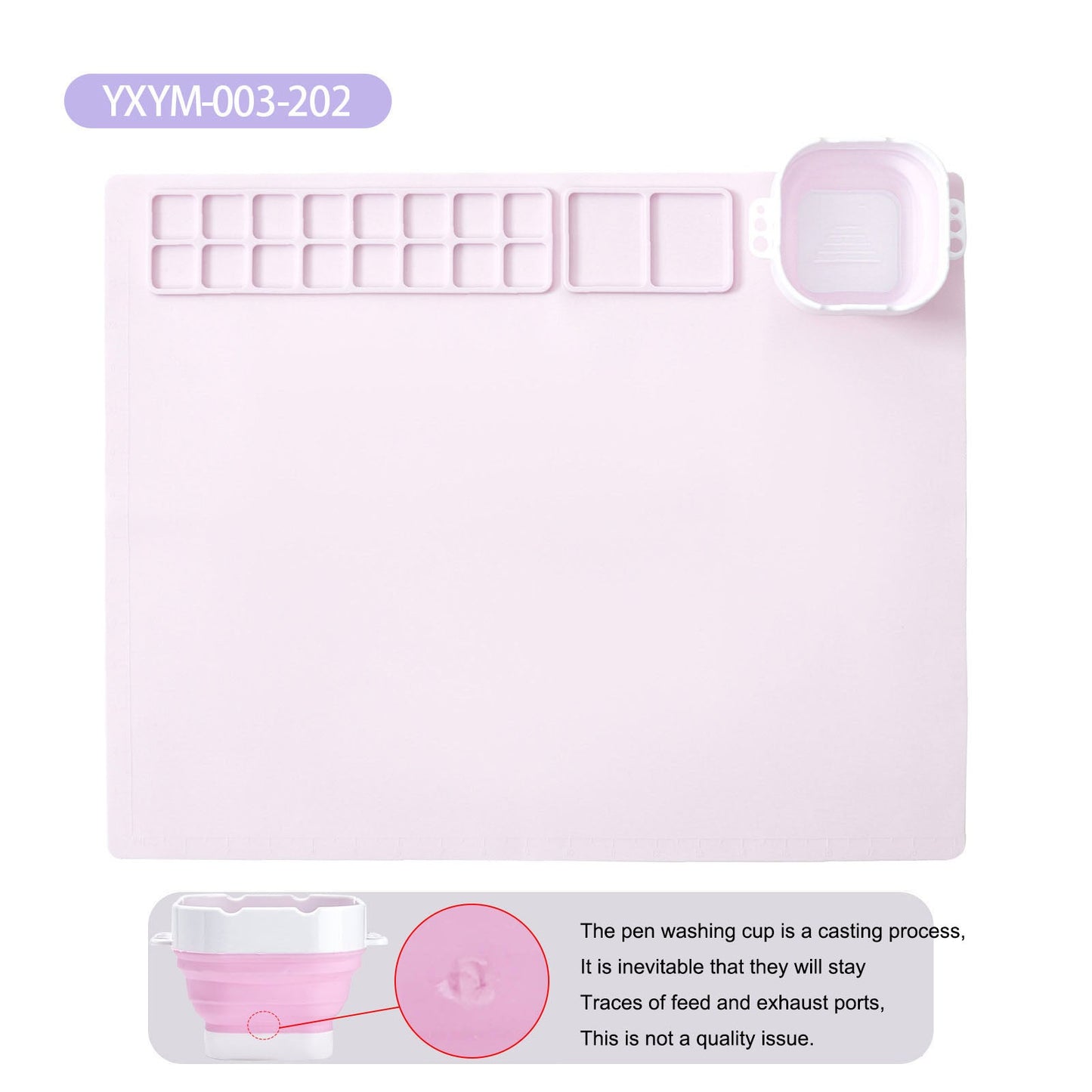 Silicone painting pad, simple solid color art painting pad, children's graffiti pad, washable watercolor color matching silicone - Korvel