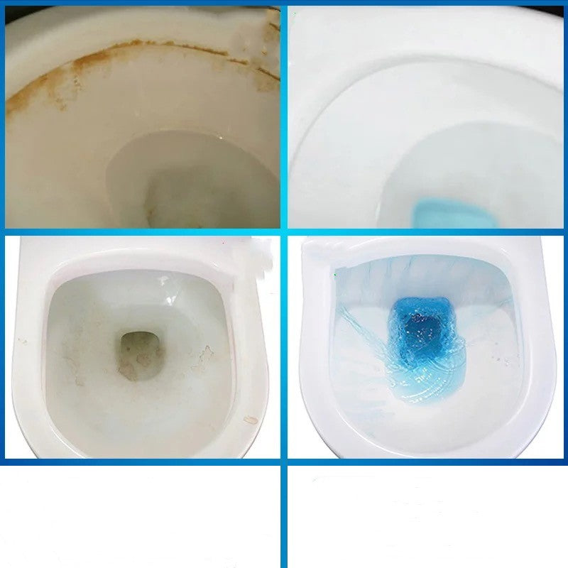 Toilet cleaner, toilet deodorizer, flushing cleaner, descaling cleaner, powerful yellow and dirt remover, blue bubble cleaner - Korvel