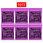 6 sets of Ernie Ball Slinky guitar strings (models 2003, 2215, 2223, 2221, nickel - wound) for electric & acoustic guitars - Korvel