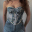 Wrapped chest lace up fishbone waist slimming vest - Korvel