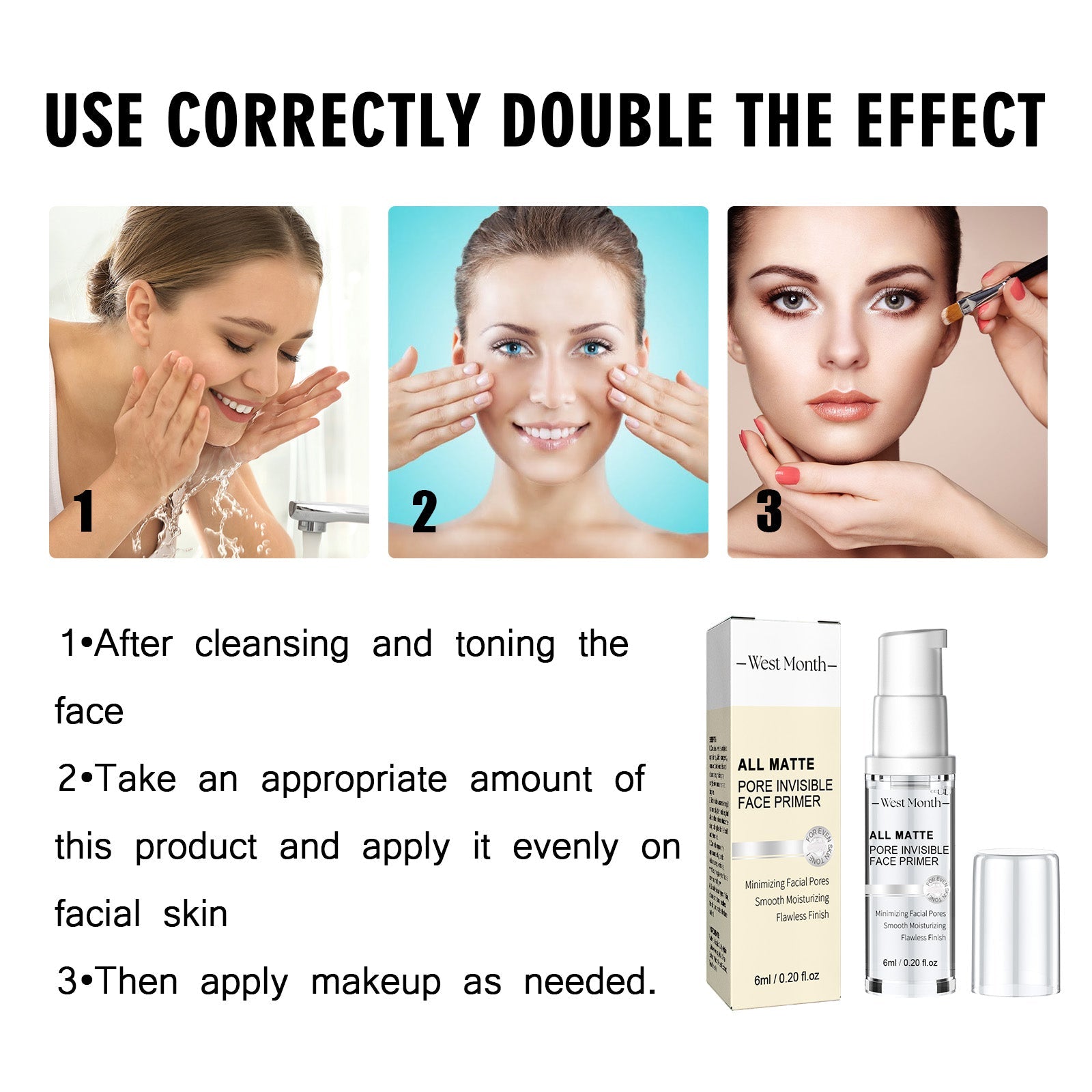 Pore Contouring Primer, Brightening Moisturizing Concealer Natural Contouring Primer - Korvel