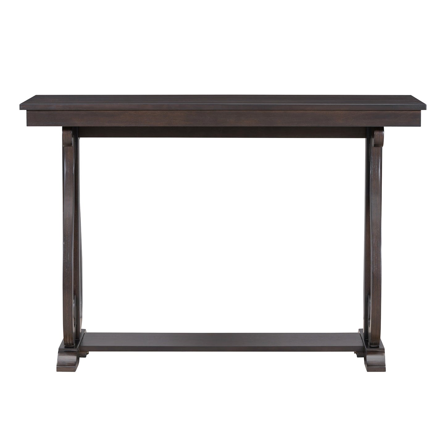 48-Inch Rustic Vintage Console Table --- Farmhouse Style Entryway Table with Open Shelf and Sturdy Construction  (Espresso) - Korvel