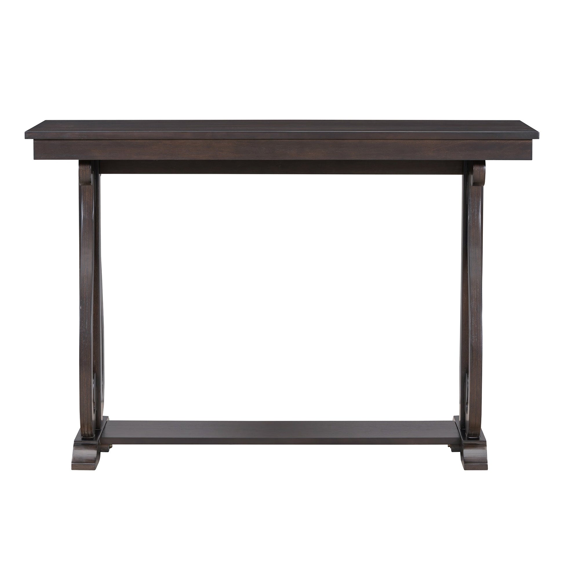 48-Inch Rustic Vintage Console Table --- Farmhouse Style Entryway Table with Open Shelf and Sturdy Construction  (Espresso) - Korvel