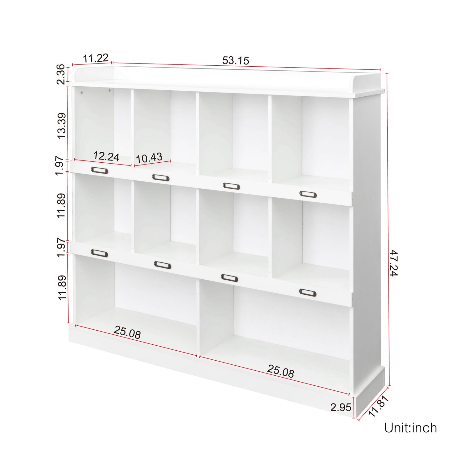 Elegant 10-Shelf Bookcase in White