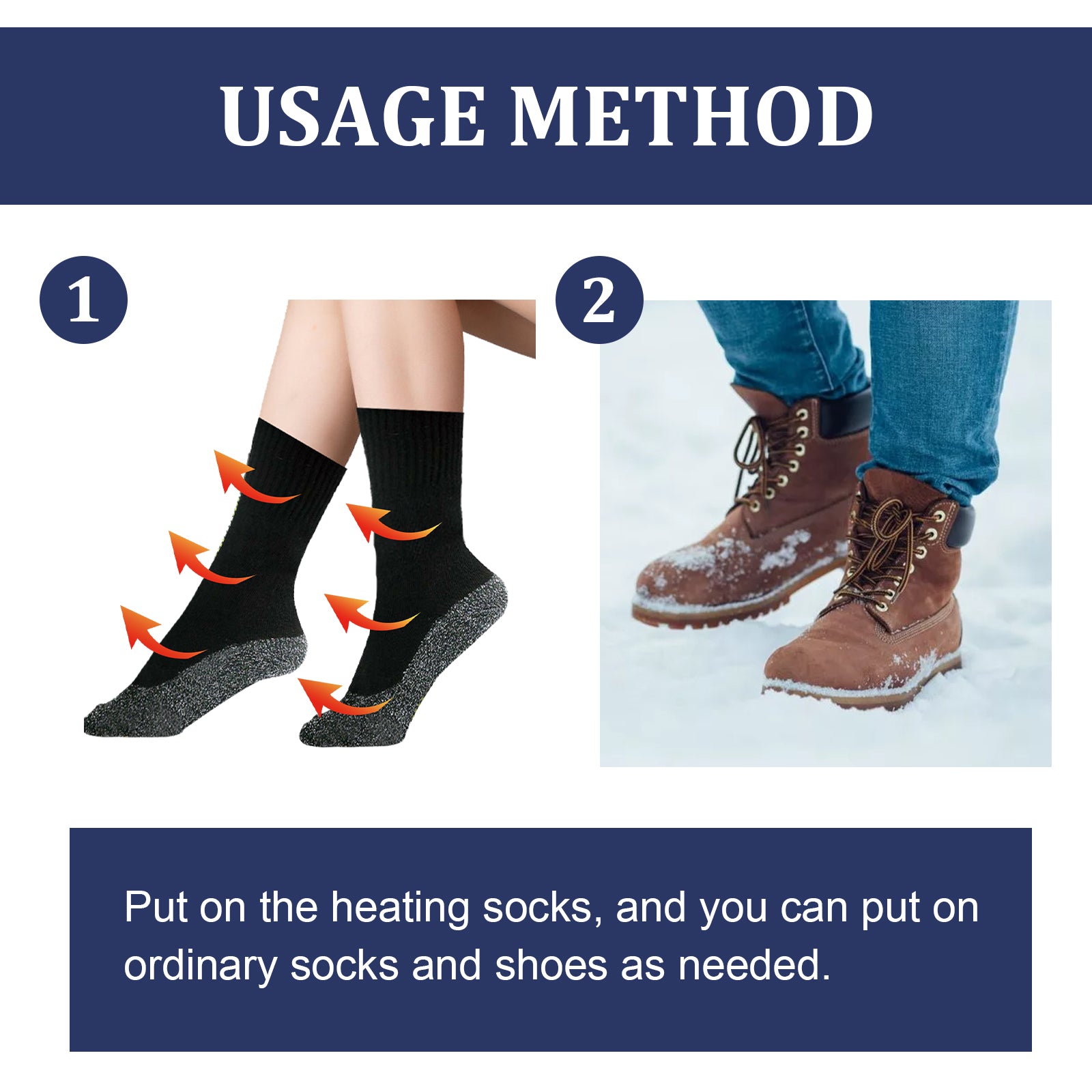 35 Degrees Aluminized Fibers Heating Socks, Relieve Vein Spontaneous Heat Constant Temperature Comfortable Warm Foot Cold Protection Socks - Korvel