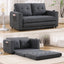 Three in one soft cushion cushion cushion sofa, folding mattress sofa bed, with side pockets and cup holder, dark gray - Korvel