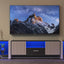 Console TV noire moderne avec rangement et éclairage LED