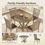 Set of 2 Modern Farmhouse Dining Chairs - Distressed Solid Wood