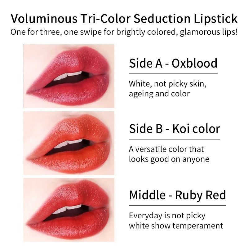 VIBELY Rouge à Lèvres Riche Trois Couleurs - Hydratant et Longue Durée
