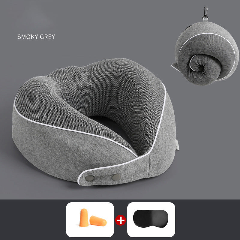 U Shaped Pillow Memory Cotton Can Store Travel Pillows, Nap Pillows, Neck Protection Pillows, Portable Neck Pillows - Korvel