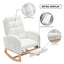 Accent Rocking Chair with Footrest High Back Rubber Wood Rocking Legs Bedroom Living Space 26.77D X 38.36W X 39.76H Inch - Korvel