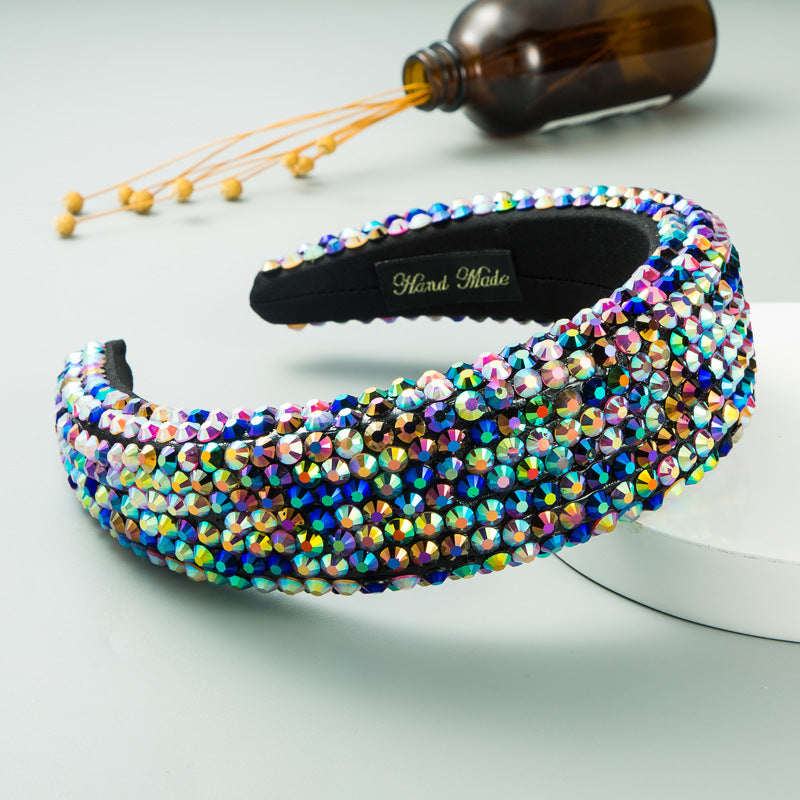 Premium Wide Brimmed Headdress with Rhinestones