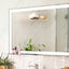 48x24 inch LED bathroom makeup mirror wall mounted adjustable light anti fog touch switch with memory intelligent large bathroom - Korvel