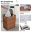 Laundry Hamper With Lid PE Rattan Powder Coating Frame Clothes Hampers with 02 Removable Bags, 100L, Brown Color - Korvel