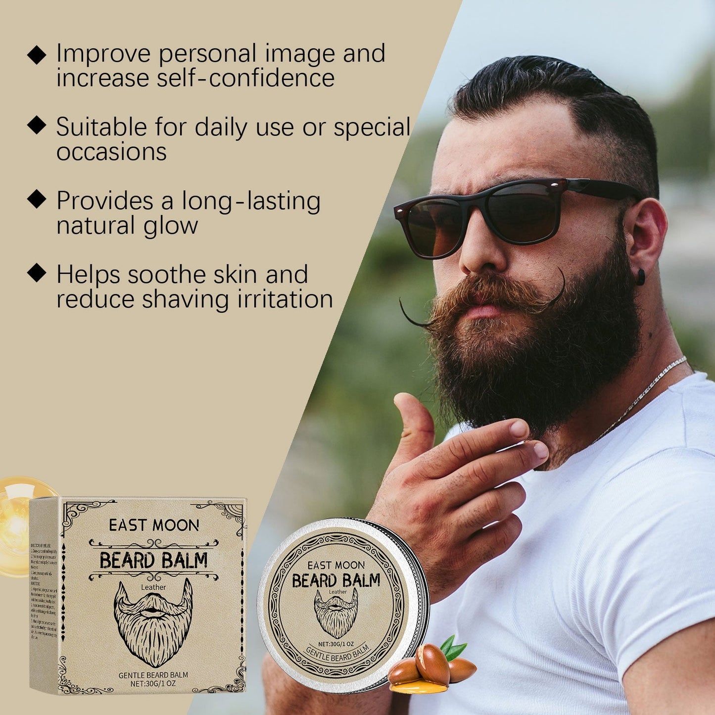 Cera para Barba de Cuero para Nutrir e Hidratación
