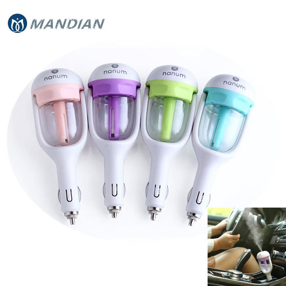 Car charger Humidifier Mini Air Purifier Aroma Diffuser Auto Air Freshener Aromatherapy - Korvel