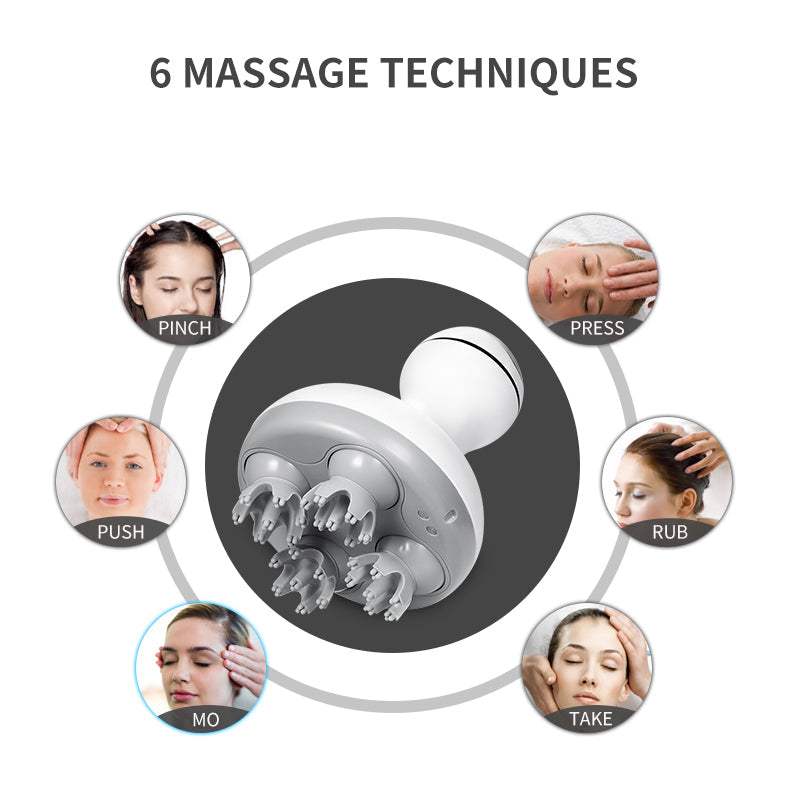 Head massager rechargeable head massager electric 3D scalp massager multifunctional head physiotherapy instrument - Korvel