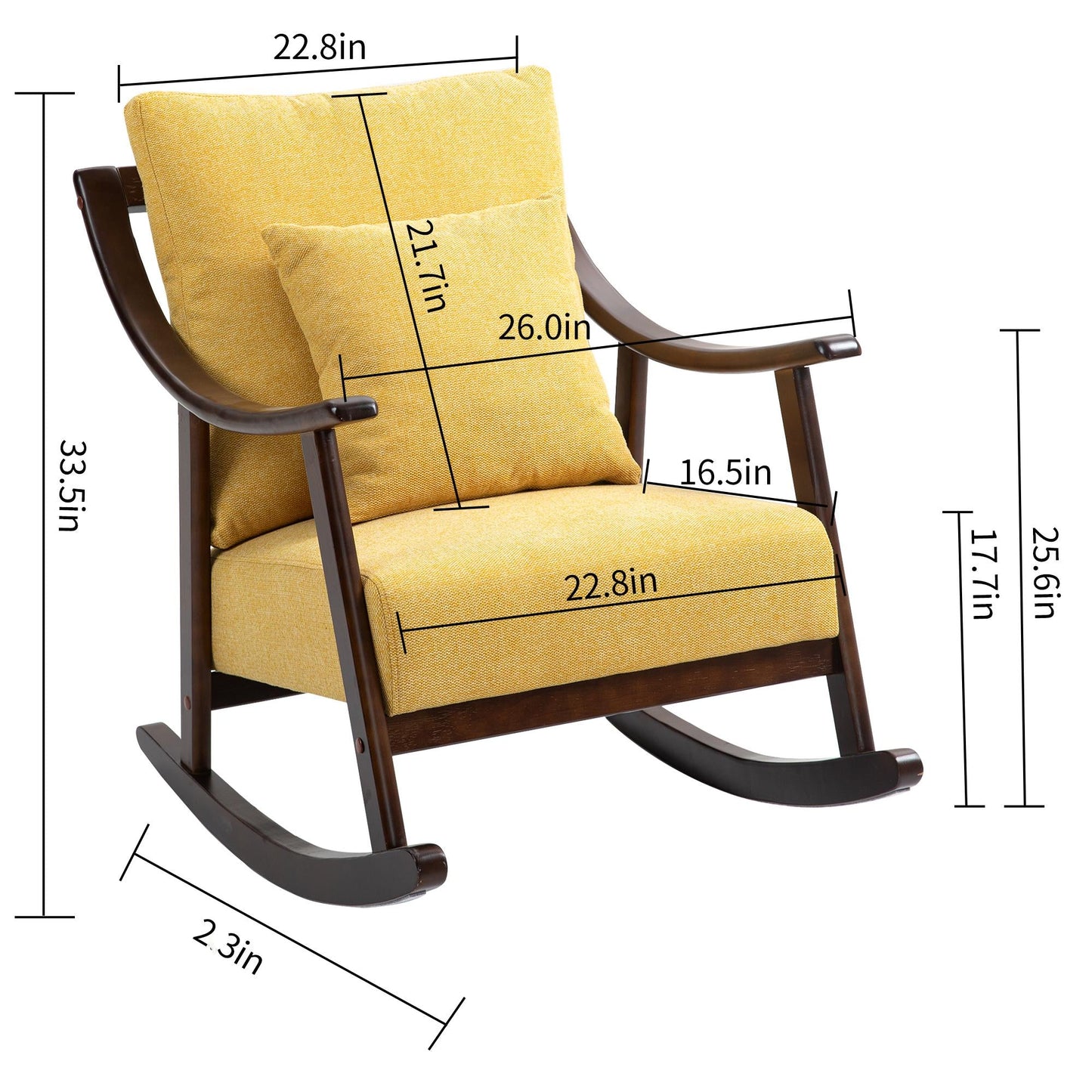 Mid Century Modern Upholstered Glider Arm Chair