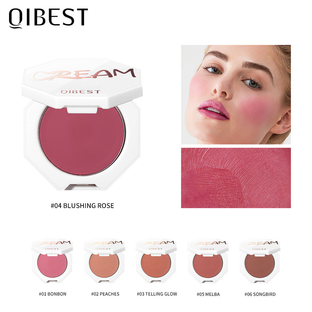 QIBEST Velvet Blush Cream - Crema de Colorete de Acabado Natural