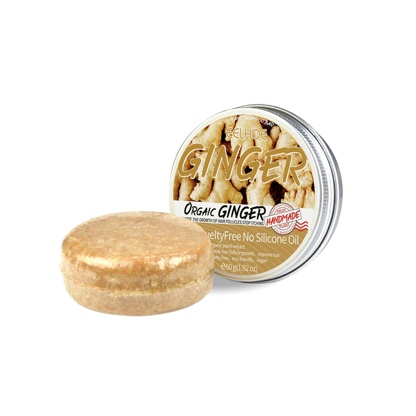 Barre de shampooing infusée au gingembre pour des soins capillaires nourrissants