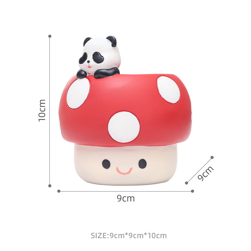 Horticultural Cartoon Creative Fun Mushroom Resin Flower Pot Container Desktop Landscape Potted Flower Utensils - Korvel