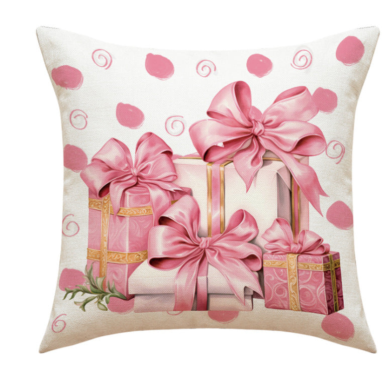 Christmas Pillow Cover - Santa Claus & Snowman Design