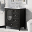 Meuble de salle de bain noir de 30" avec évier et rangement