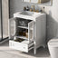 Meuble de salle de bain blanc de 24" avec lavabo et rangement