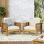 ( Set of 2) Outdoor Acacia Wood Club Chairs with Cushions, Teak+Beige, 27.75"D x 32"W x 27.75"H - Korvel