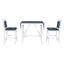 Ensemble de salle à manger surélevé en bois TOPMAX 3 pièces - Blanc et gris