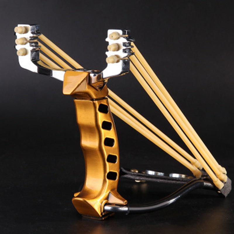 Powerful slingshot with wrist rest outdoor hunting all-metal material sling shot heavy-duty large slingshot for fishing and ball - Korvel