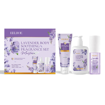 Lavender Body Soothing Fragrance Set Gentle Moisturizing Skin Hydrating Skin Care Set - Korvel