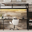 Twin XL Metal Loft Bed with L-shaped Desk and USB