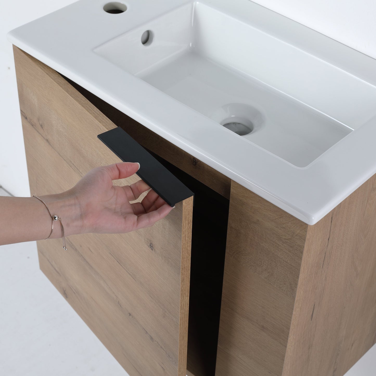 Bathroom Vanity with Sink 22 Inch for Small Bathroom,Floating Bathroom Vanity with Soft Close Door,Small Bathroom Vanity with Sink, 22x13 (KD-Packing) - Korvel
