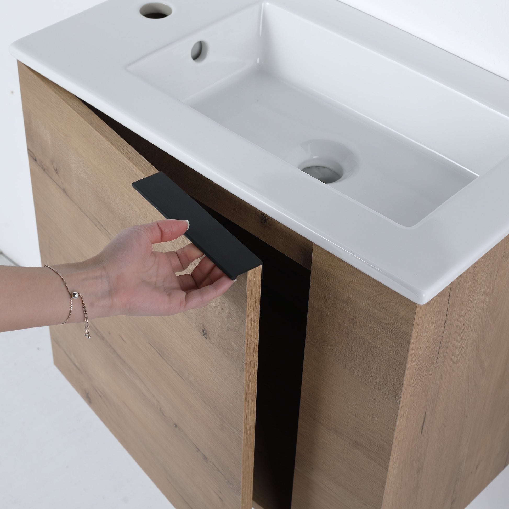 Bathroom Vanity with Sink 22 Inch for Small Bathroom,Floating Bathroom Vanity with Soft Close Door,Small Bathroom Vanity with Sink, 22x13 (KD-Packing) - Korvel