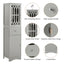 Tall Bathroom Cabinet, Freestanding Storage Cabinet with Drawer and Doors, MDF Board, Acrylic Door, Adjustable Shelf, Grey - Korvel