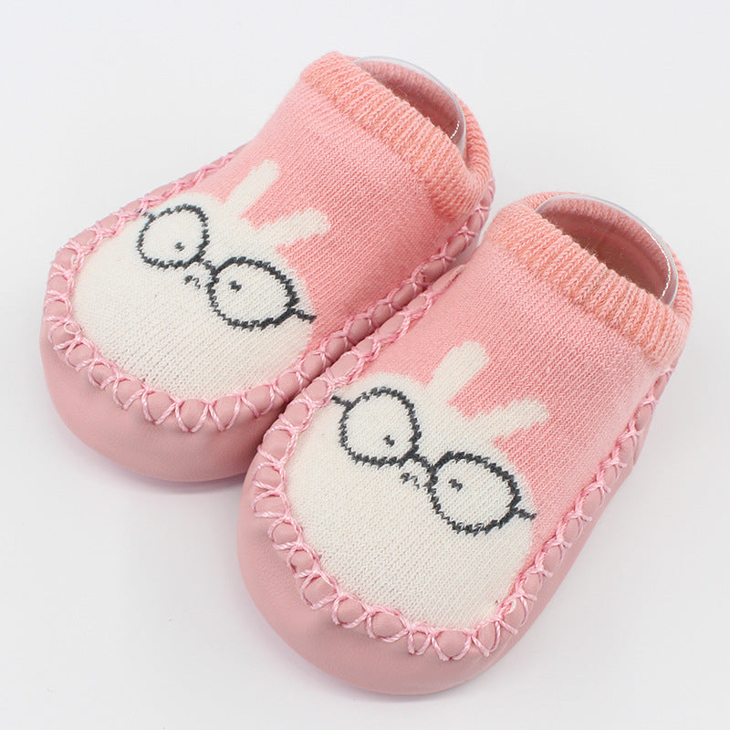 Spring And Autumn New Baby Shoes And Socks Soft Bottom Cartoon Children's Floor Toddler Socks Non-Slip Leather Bottom Cotton Socks Baby Socks - Korvel