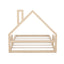 Full Size Wood Floor Bed with House-shaped Headboard  Natural - Korvel