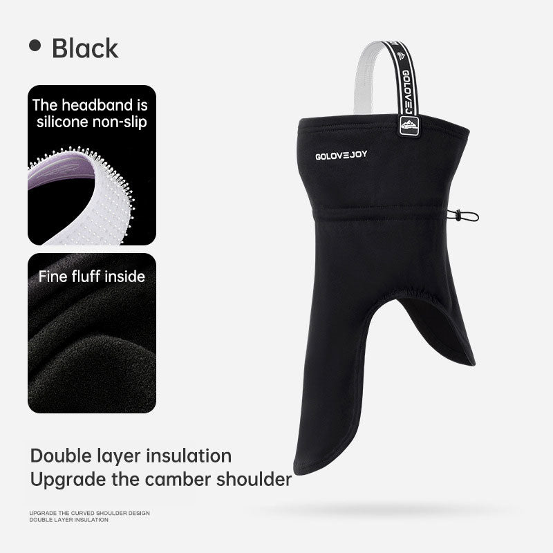 Winter skiing face mask men and women outdoor riding hanging ear mask headscarf windproof cold plus cashmere warm neck guard - Korvel