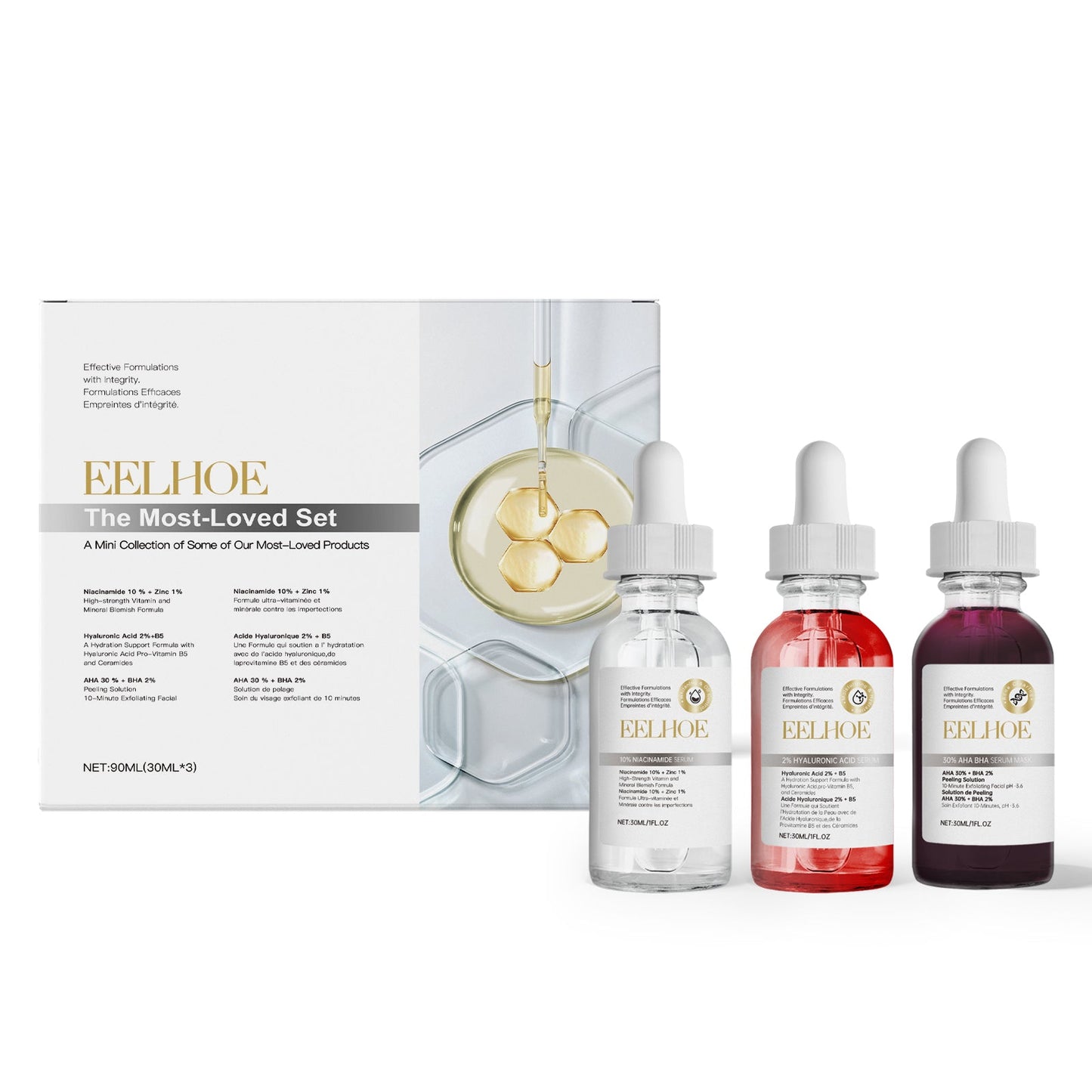 Acne Set Facial Cleansing Acne Repair Skin Whitening Acne Print Essence Mask Set - Korvel