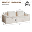 No Installation&Convertible Living room foam sofa chair Loveseat Twin Size with Armrests Removable and Machine Washable Cover - Korvel