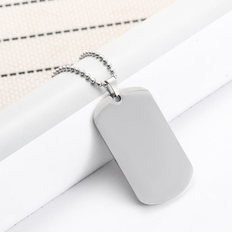 European and American high-end stainless steel military brand necklace engraved pendant jewelry - Korvel