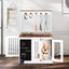 Premium Graffiti Dog Crate with Double Doors - White Vintage