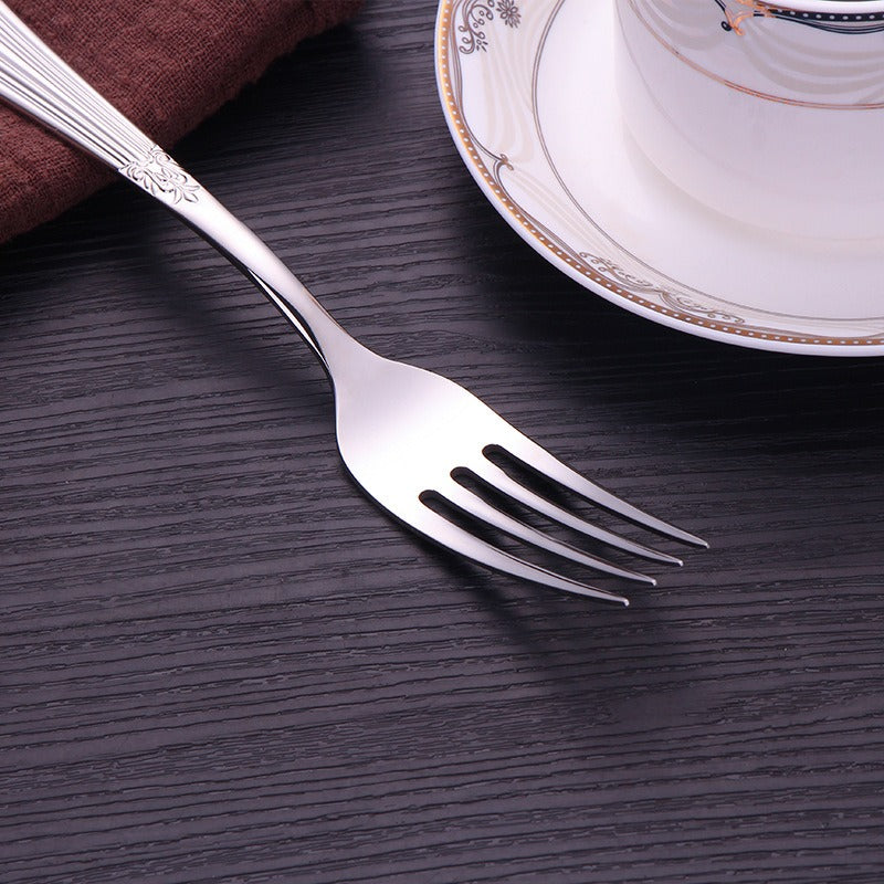 304 stainless steel knife, fork, spoon, hotel Western tableware, steak knife, fork, dessert spoon, fork, 4 piece  set - Korvel