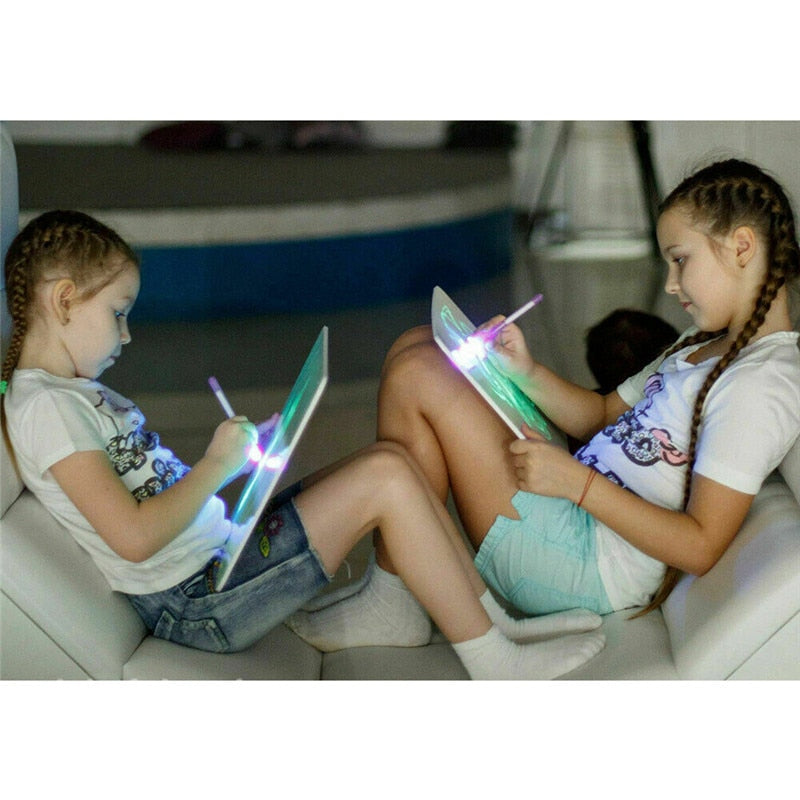 Draw With Light Fun  Glowing Paint Glow Light Tablet Draw With Light Fun And Developing Toy - Korvel