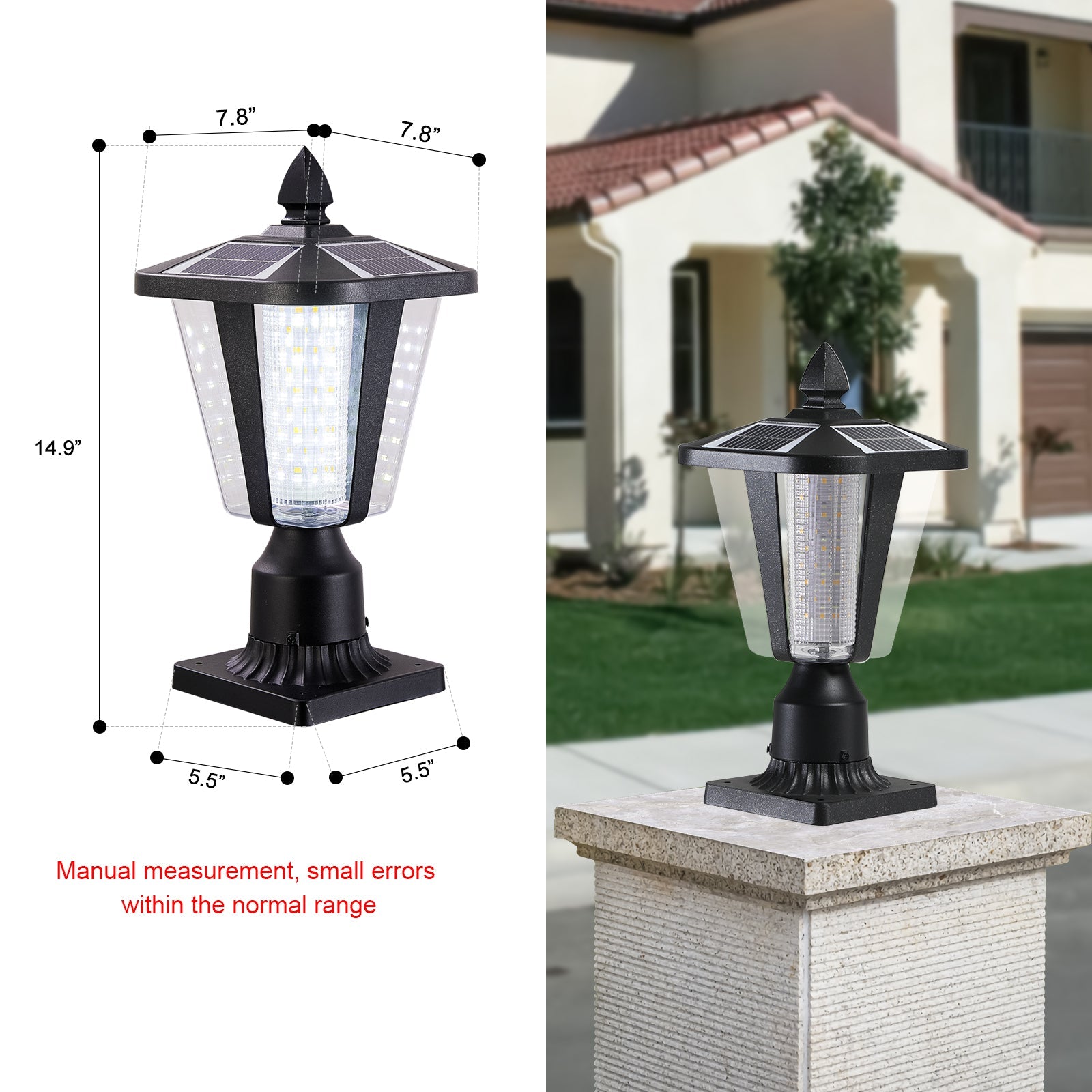 Solar Column Headlights With Dimmable LED - Korvel