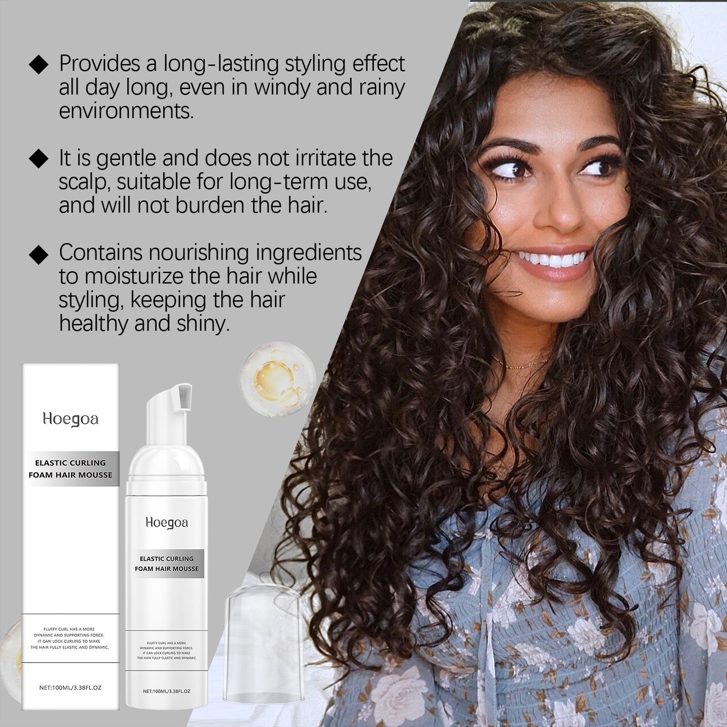 Lightweight Hair Styling Mousse for Volume and Control